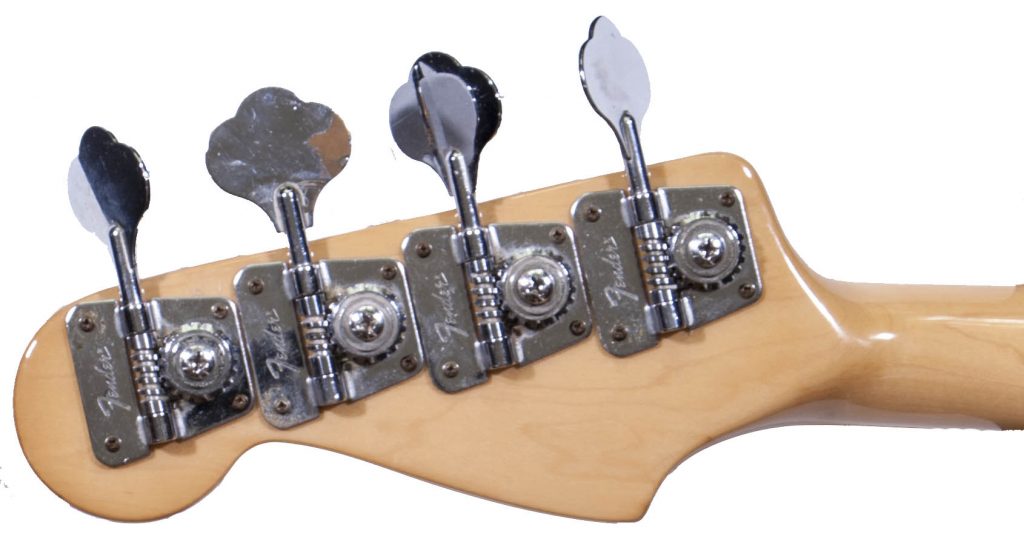 FENDER HEADSTOCK WITH TUNING MACHINES ON ONE SIDE (back)